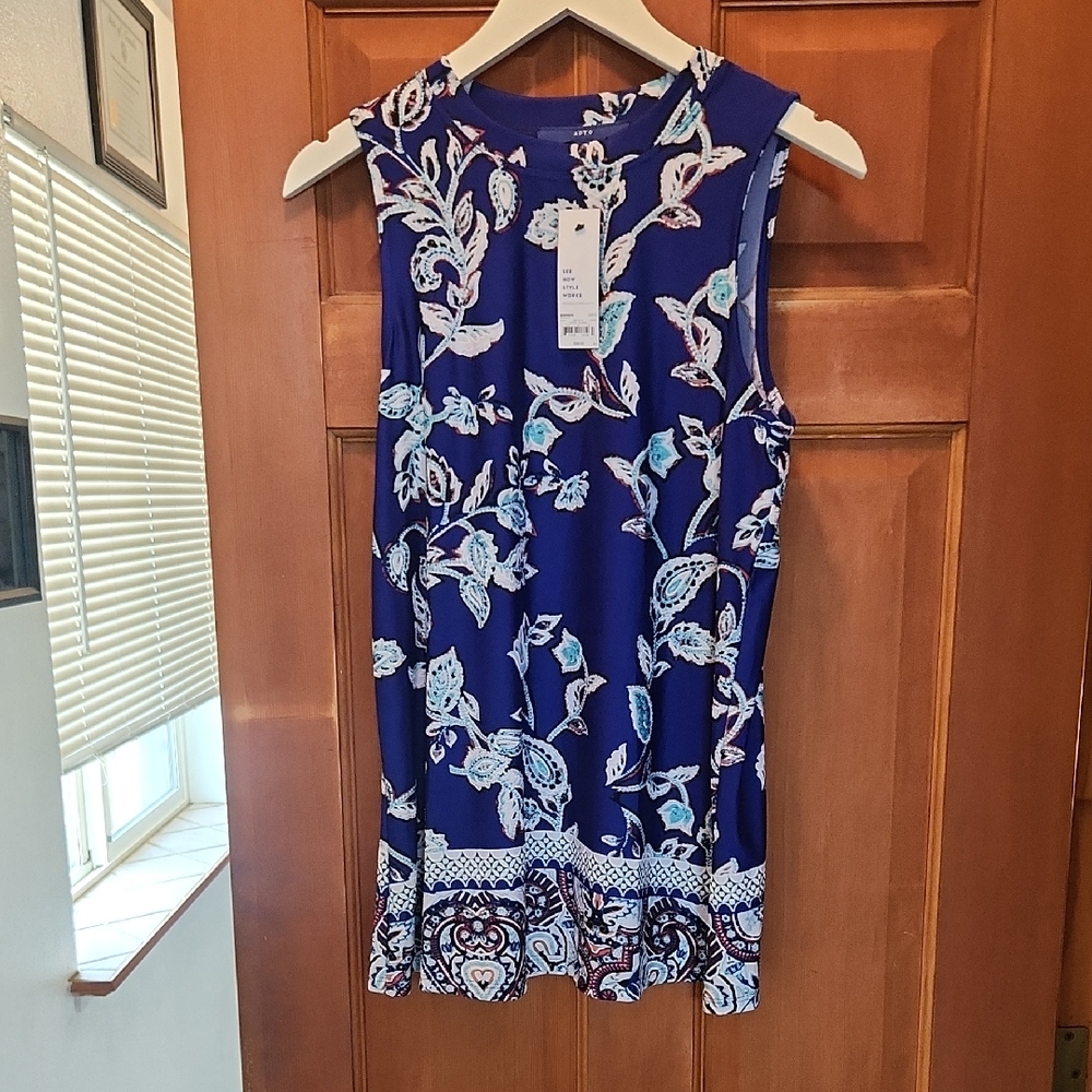 Apt 9 Floral Sleeveless Stretchy Loose Fit Blouse